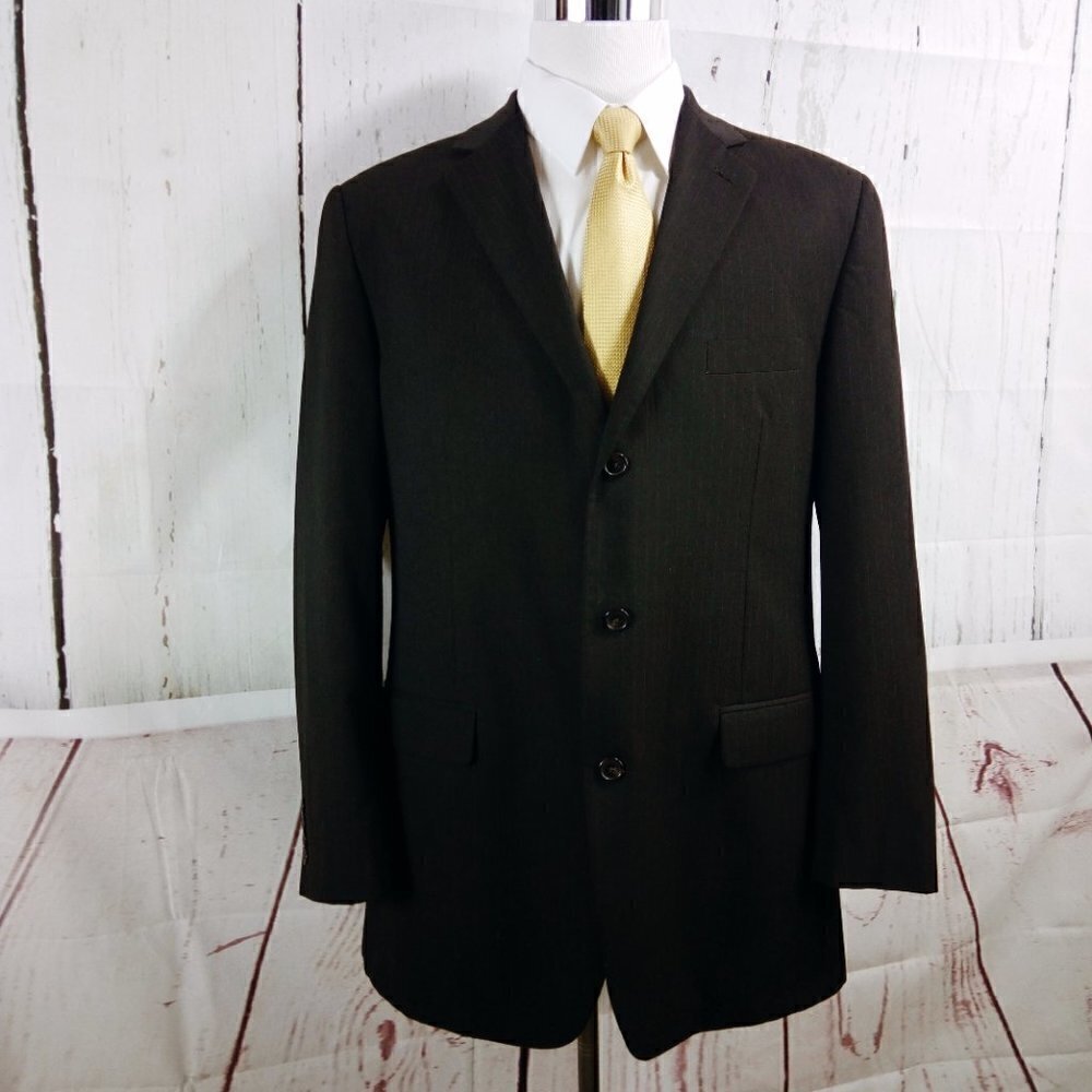 Van Heusen 44L Suit Separates Brown Striped Blazer